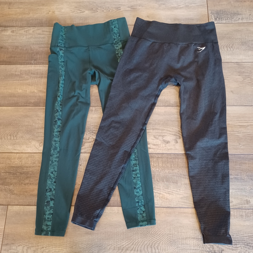Black Gymshark And Green Athleta Small Leggings